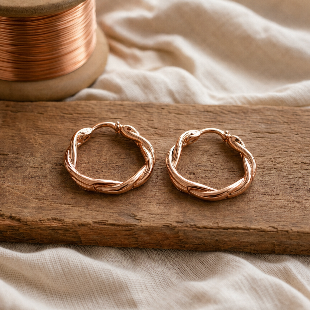 Wren Copper Hoop Earrings