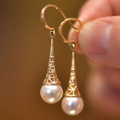 Timeless Golden Pearl Earrings