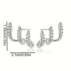 Elegant Rhinestone Three-Claw Earrings