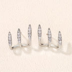 Elegant Rhinestone Three-Claw Earrings
