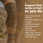 Copper Knee Support Sleeve | Compression Brace for Men & Women | S-2XL
