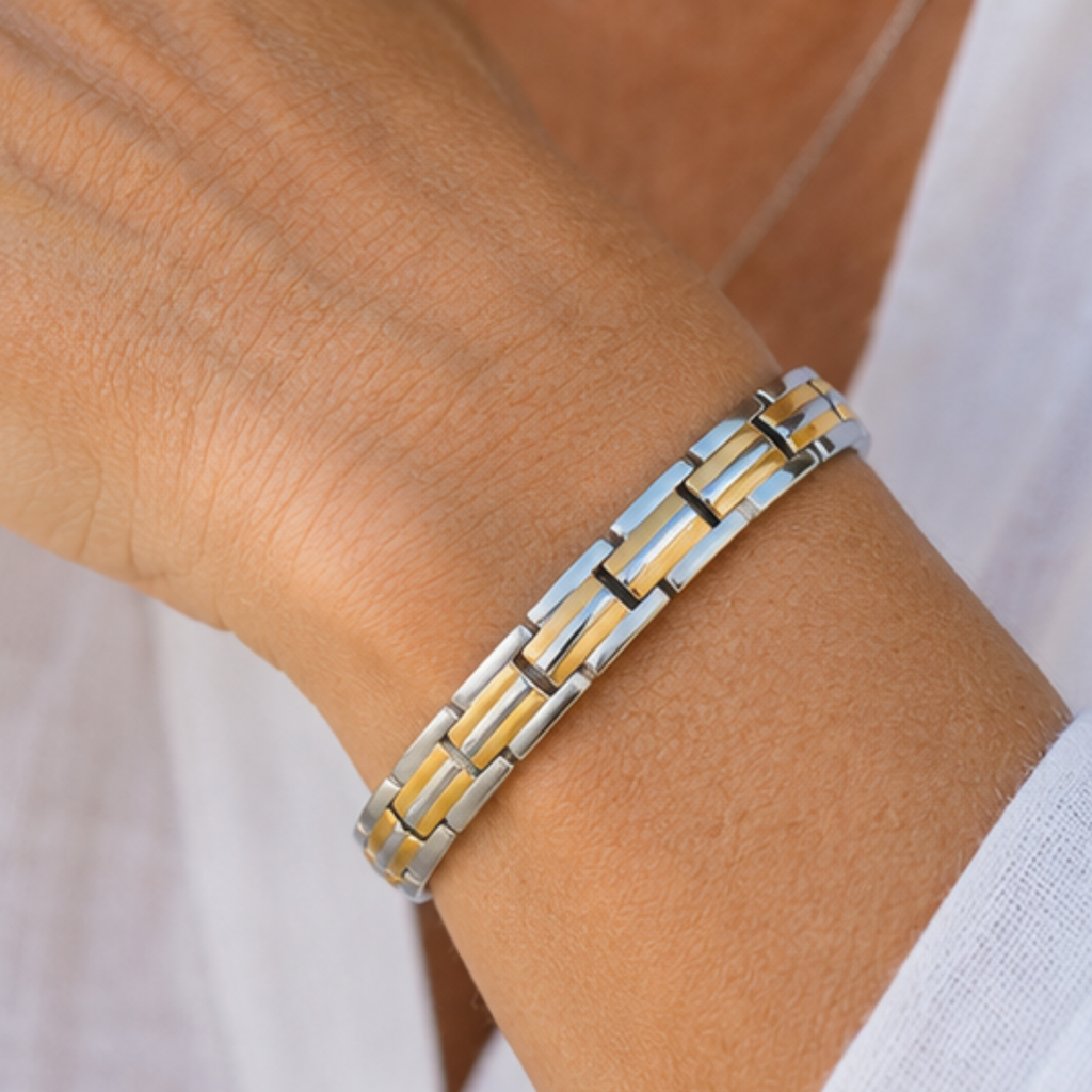 Ladies Strong Magnetic Bracelet - Rose Gold Two Tone