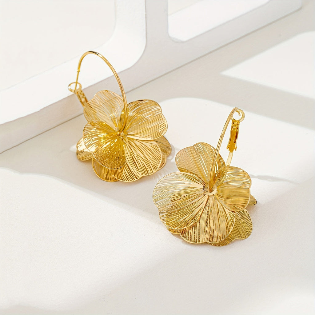 Oversized Gold Hollow Earrings