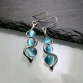 Blue Crystal Drop Earrings