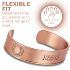 Willis Judd Mens Copper Bangle Love You Dad Design