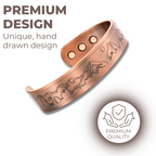 Mens Copper Magnetic Bangle Bracelet Wolf New Design
