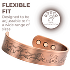 Mens Copper Magnetic Bangle Bracelet Wolf New Design