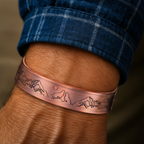 Mens Copper Magnetic Bangle Bracelet Wolf New Design