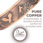 Mens Copper Magnetic Bangle Bracelet Eagle - New Design