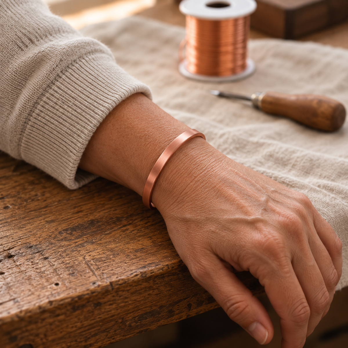 Sleek Copper Bracelet