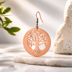 Ladies Tree of Life Copper Earring