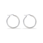 Polished Silver Classic Hoop Earrings