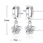 Sterling Silver Earrings with Purple and White Zirconia