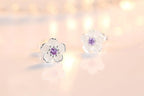 Zirconia Flower Stud Earrings