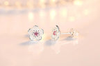 Zirconia Flower Stud Earrings