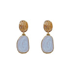 Vintage Enamel Oval Drop Earrings