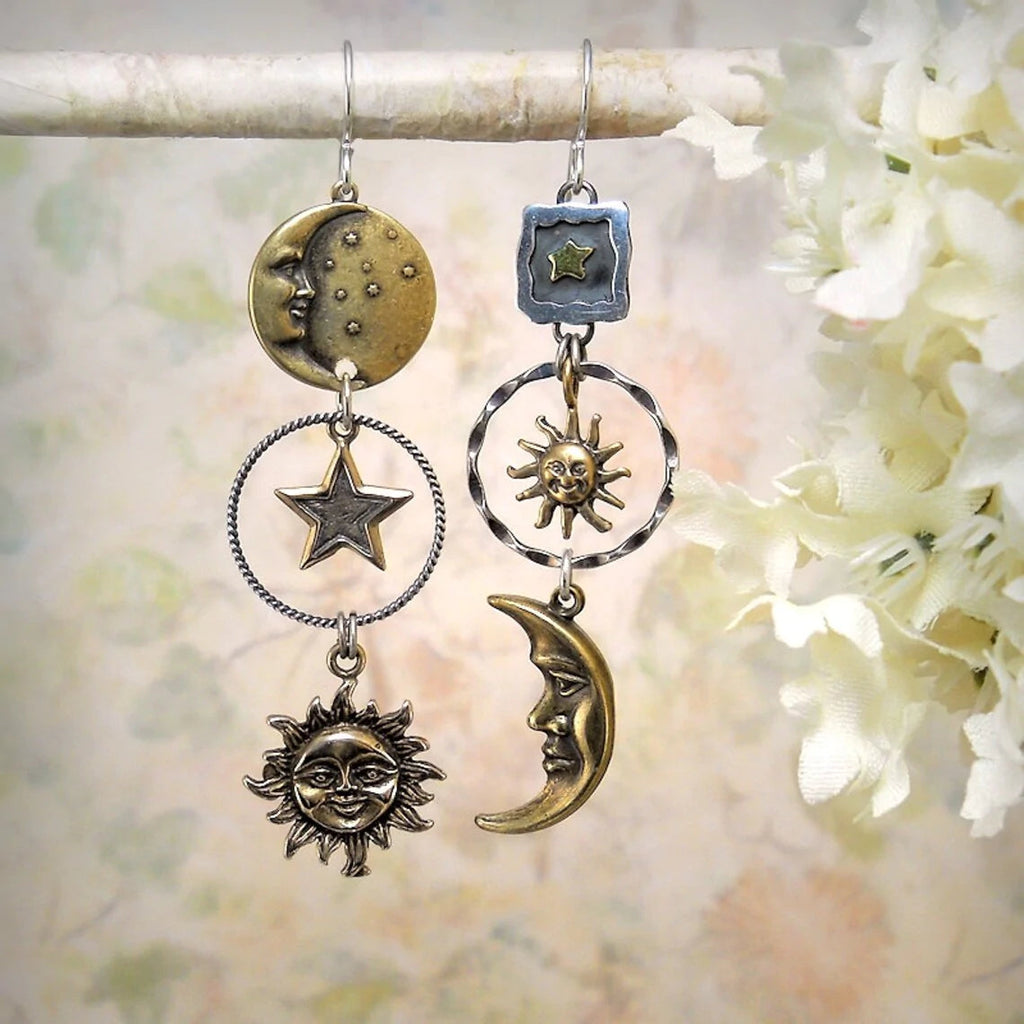 Chic Gold and Silver Pearl Earrings