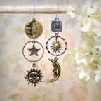 Chic Gold and Silver Pearl Earrings