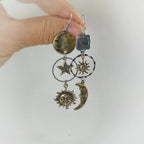 Chic Gold and Silver Pearl Earrings