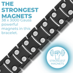 Mens Magnetic Bracelet Hi Power Double Magnets On Each Link Black