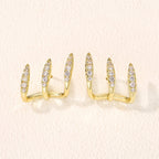 Elegant Rhinestone Three-Claw Earrings
