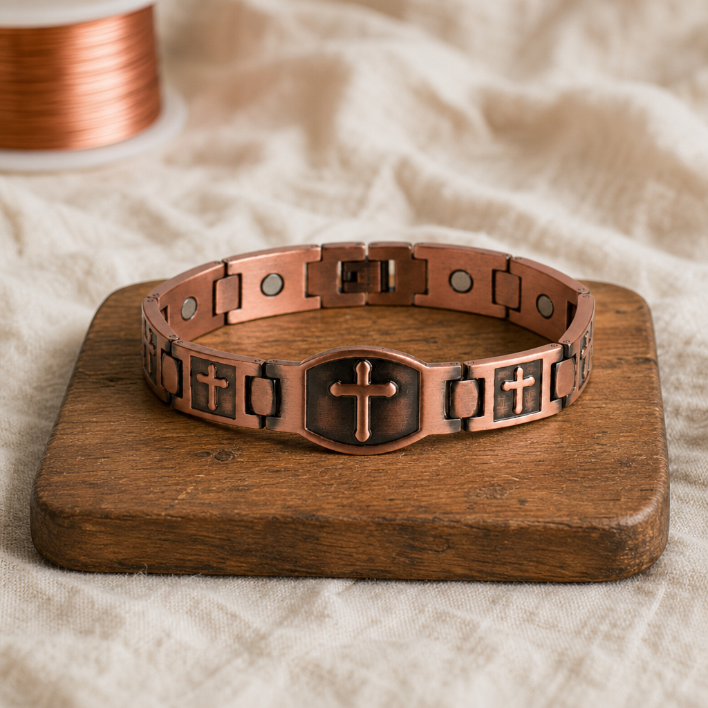 Cross Copper Bracelet