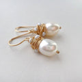 Vintage Pearl Earrings with Gold Threads