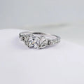 Silver Center Square Gem Knot Design Ring