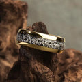 Gold Shimmer Inlay Statement Ring